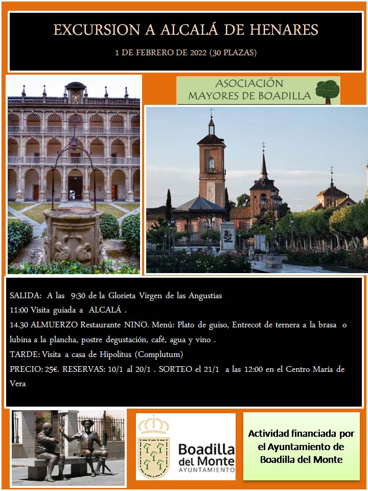 EXCURSIN DE ALCAL DE HENARES (1 FEBRERO 9:30 H)