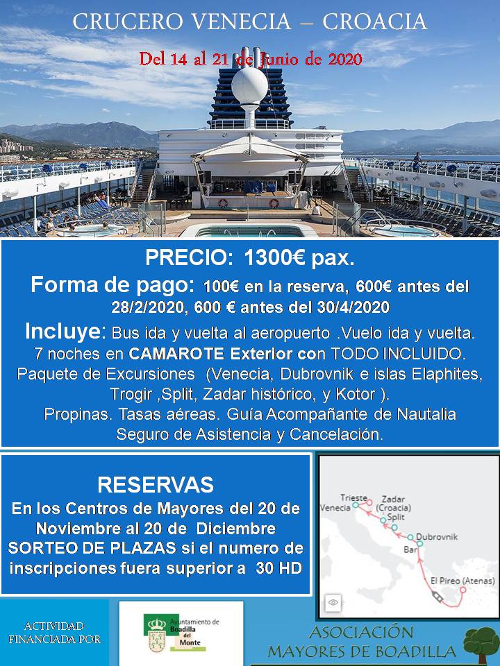 ANULADO CRUCERO VENECIA-CROACIA 2020