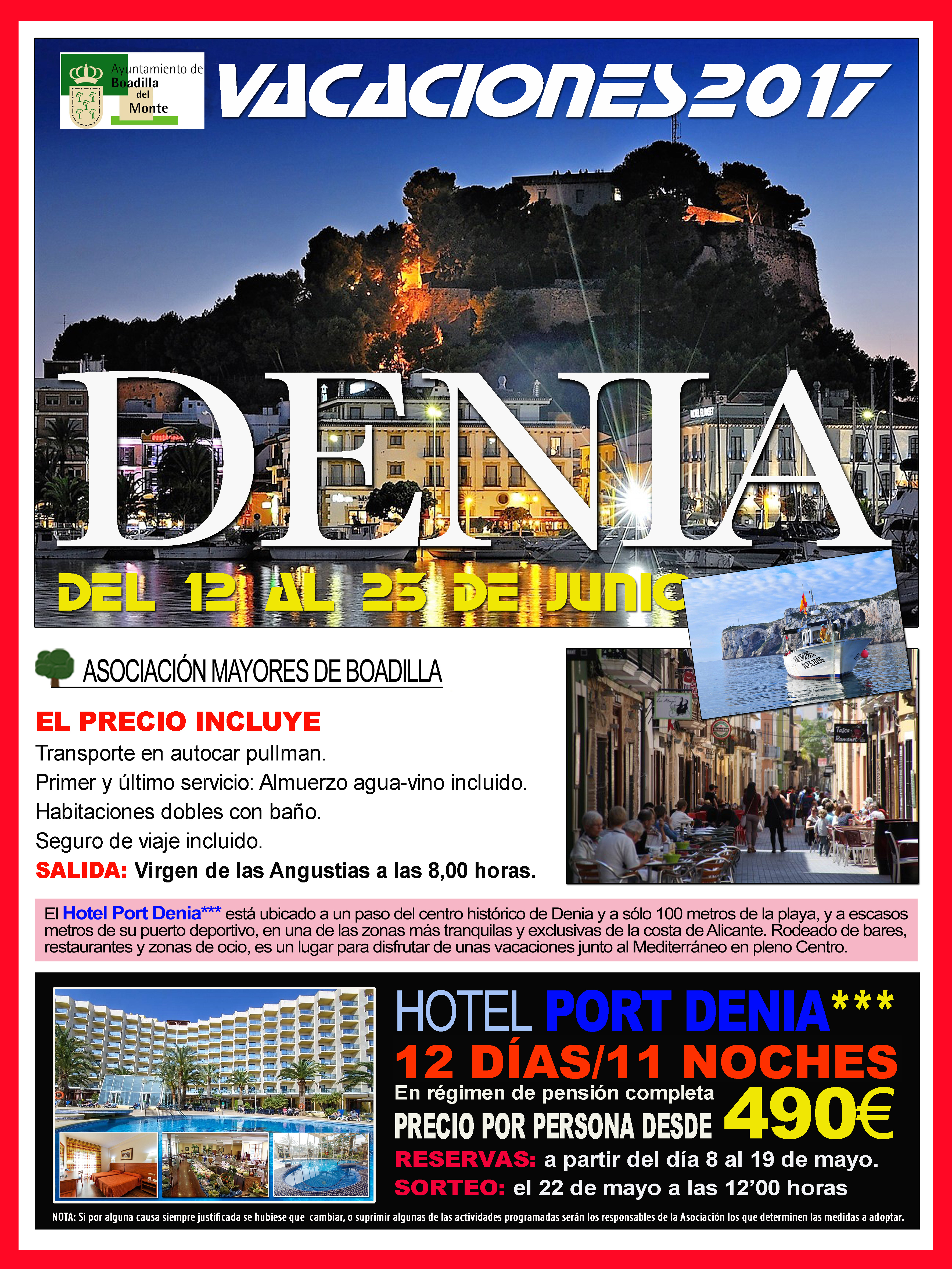 VACACIONES EN DENIA DEL 12 AL 23 DE JUNIO DE 2017