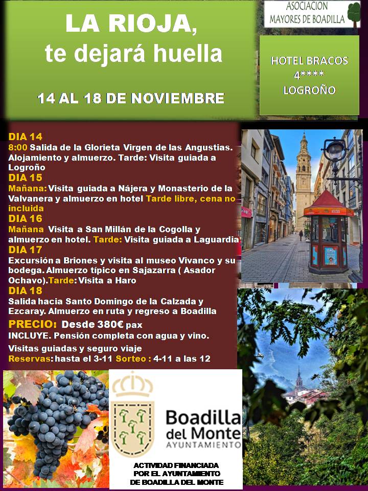 VIAJE A LA RIOJA (14 AL 18 NOVIEMBRE)