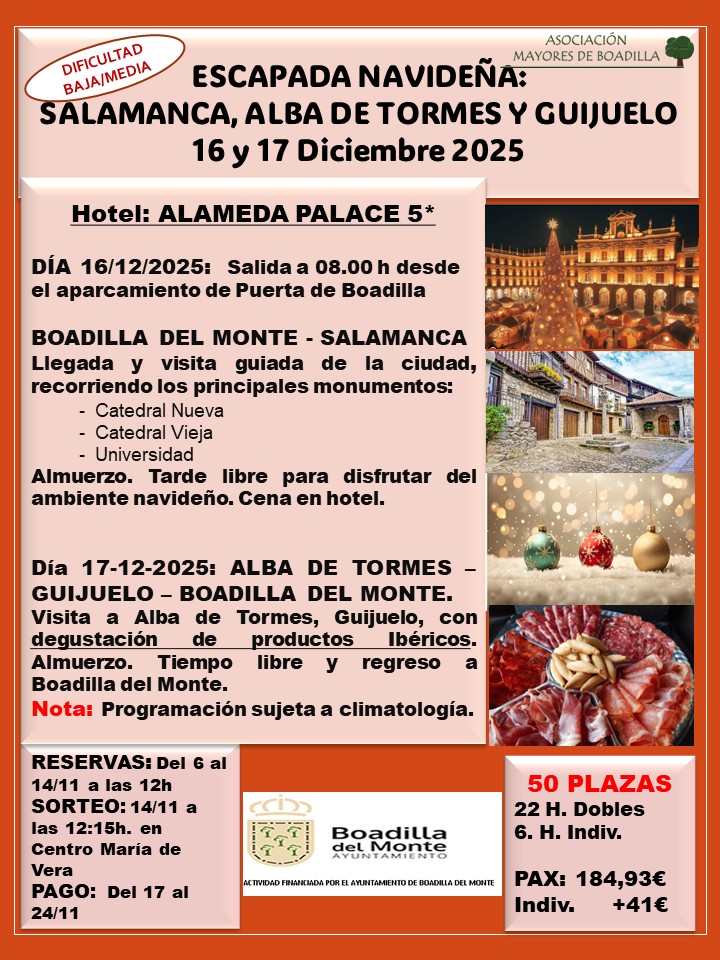 ESCAPADA NAVIDEA A SALAMANCA:  16 y 17 DICIEMBRE 2025